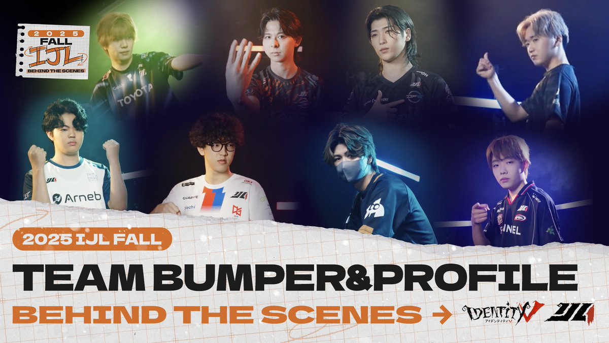 #第五人格IJL Passions for V · 2025 Fall🍁 レギュラーシーズン【Behind the Scenes】 撮影の裏側を—— 真剣な表情の中にも、チームの温かさがにじむひととき 本編とはまた違う、リラックスした表情にも注目✨ YouTube↓ #2025秋季IJL #第五人格 #IdentityV