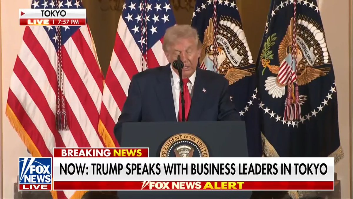 NEW: President Trump jokes about his golf game with a Japanese business titan: “We won the tournament, and we didn’t cheat either.” “I now have an extra trophy on my desk, and I like that.”