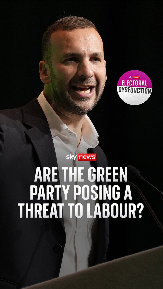 Are the Green Party a threat to Labour? Hear more of the conversation in this week’s episode of Electoral Dysfunction. 🎧 Listen now with Beth Rigby Ruth Davidson and Harriet Harman