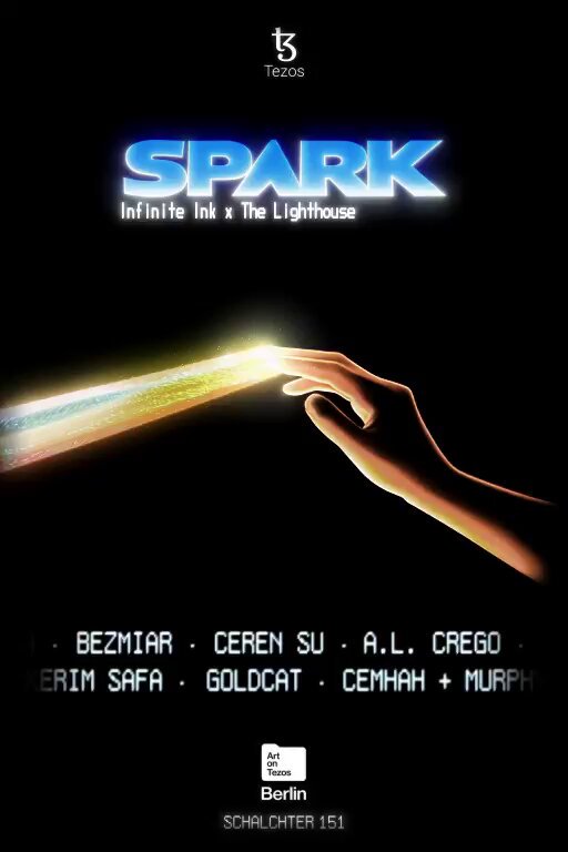 💥Infinite Ink x The Lighthouse: SPARK ▪️Art on Tezos, Berlin. We often think of digital art as something finished -a still image, a closed statement. SPARK proposes something else: that art can remain open, waiting. That artwork and viewer complete each other. 📍Art on Tezos, Berlin (Art on Tezos). 📅 Nov. 6-9th 2025, w// the ARTISTS: A.L. Crego (A. L. Crego), Anna Malina (: :), Bezmiar (Bezmiar), Ceren Su (CSu), goldcat (goldcat), cemhah + Murphy James (cem hasimi + Murphy James), Kerim Safa (Kerim Safa). The Lighthouse x Infinite Ink (InfiniteInk). powered by Tezos
