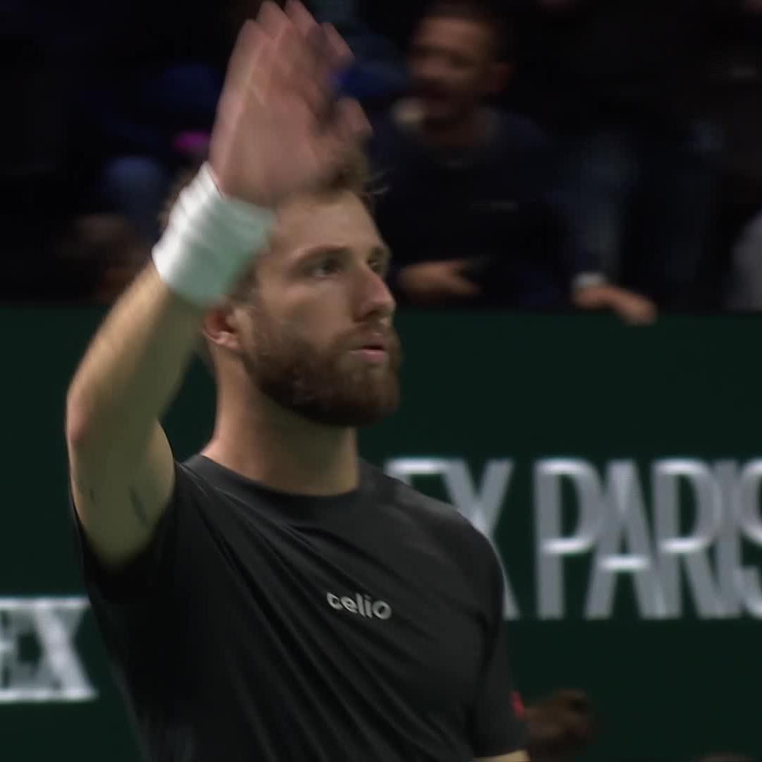 Moutet 👉 magnifique! Corentin Moutet defeats Opelka 3-6 7-5 6-1 for his first main draw win at #RolexParisMasters since 2022!