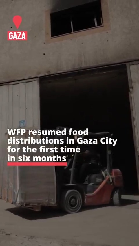 WFP has resumed food distributions in #Gaza City — and bakeries are reopening once again. This is a vital step for families long cut off from aid. WFP needs regular and safe access through northern crossings to reach everyone facing hunger in the north.