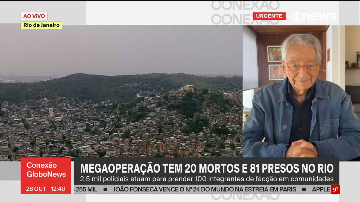 “Apesar de muito bem-sucedida e necessária, é importante compreender que não resolve o problema”, diz Fernando Gabeira sobre megaoperação no Rio. #ConexãoGloboNews ➡️ Assista à #GloboNews:
