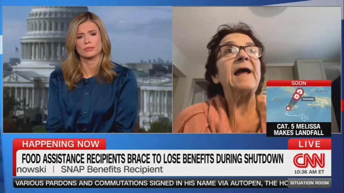 SNAP recipient: I usually have my mother over for Thanksgiving, and I don't even know how I'm gonna do that. There's no way I can afford a turkey. I'm worried that me and my family could go hungry. I can't afford all the bills in this house. I'm just totally screwed.