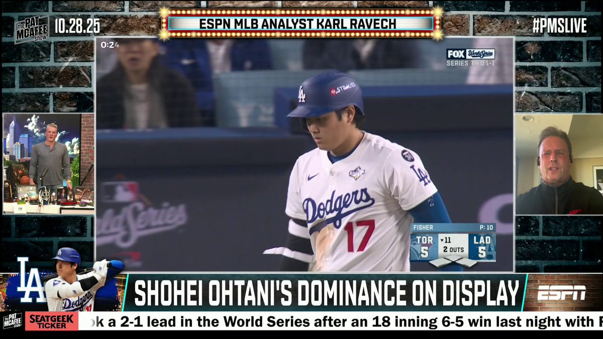"Ohtani is in that class now ... in which you would talk about Tiger Woods, you would talk about Michael Jordan, you would talk about Tom Brady." Karl Ravech attempts to sum up Shohei Ohtani's greatness 😅