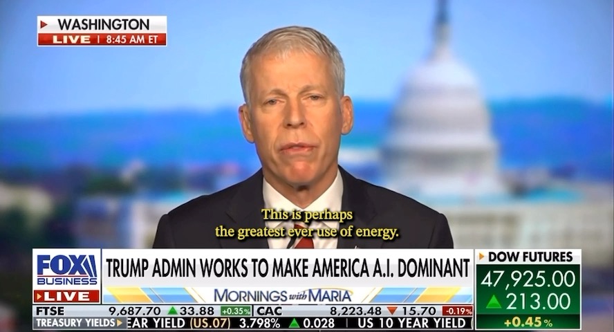 .Secretary Chris Wright on energy being turned into AI: "If President Trump had lost the election, we would still have energy squelching policies...but this is what unleashing American energy and American entrepreneurship looks like.”