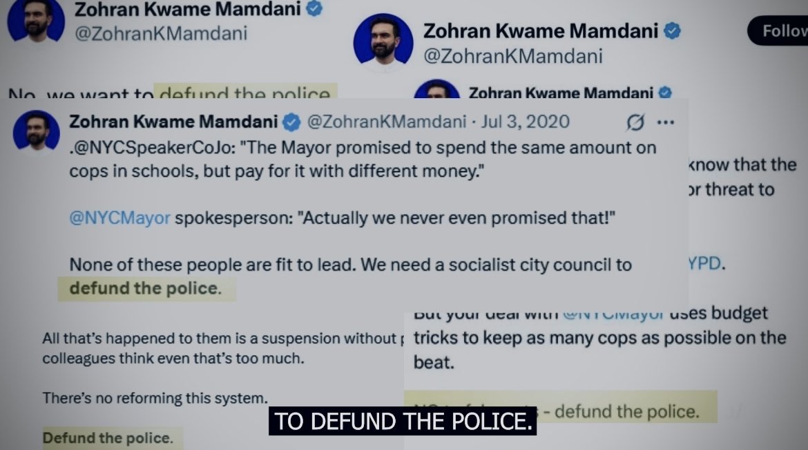 Mamdani is lying. He repeatedly said he will defund the police.