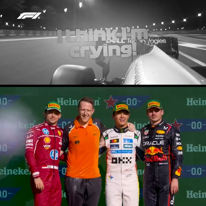 Andrew "Jarv" Jarvis finally gets to share the podium with his driver and good mate Lando Norris 🥰 He spent Lando's rookie season alongside him, forming a pivotal part of his race team. Jarv departed F1 in 2020, but returned in 2023 🥳 #F1 #MexicoGP