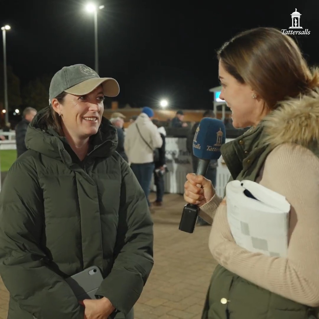 😁 "Glad I'm here and glad I'm taking home a couple of nice horses!" A first trip in person to the #TattsAutumn HIT Sale has proven a success as Annabel Neasham secures some nice horses, highlighted by the Classic placed Stay True for 360,000gns.