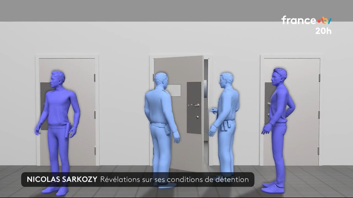 🔴⚡️ Révélations sur les conditions de détention de Nicolas Sarkozy : selon les informations du #JT20h, il disposerait d’un parloir supplémentaire par semaine, de visites plus longues et de repas différents.