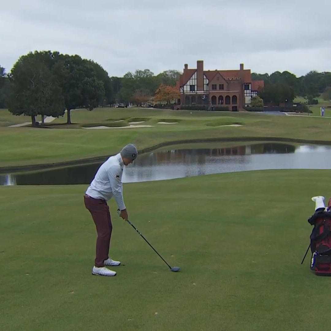 Sensational approach on East Lake No. 18 from Peer Wernicke en route to birdie and the match win 1 up. 🎯🔥 📺 Golf Channel | @SunDevilMGolf