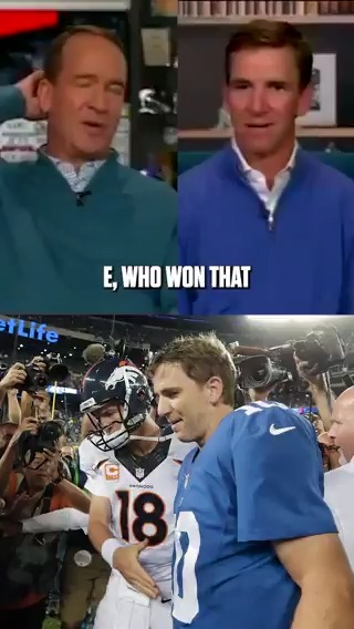 Peyton pulling a big brother move asking Eli Manning if he saw the Denver Broncos win over the Giants 😂 Omaha Productions