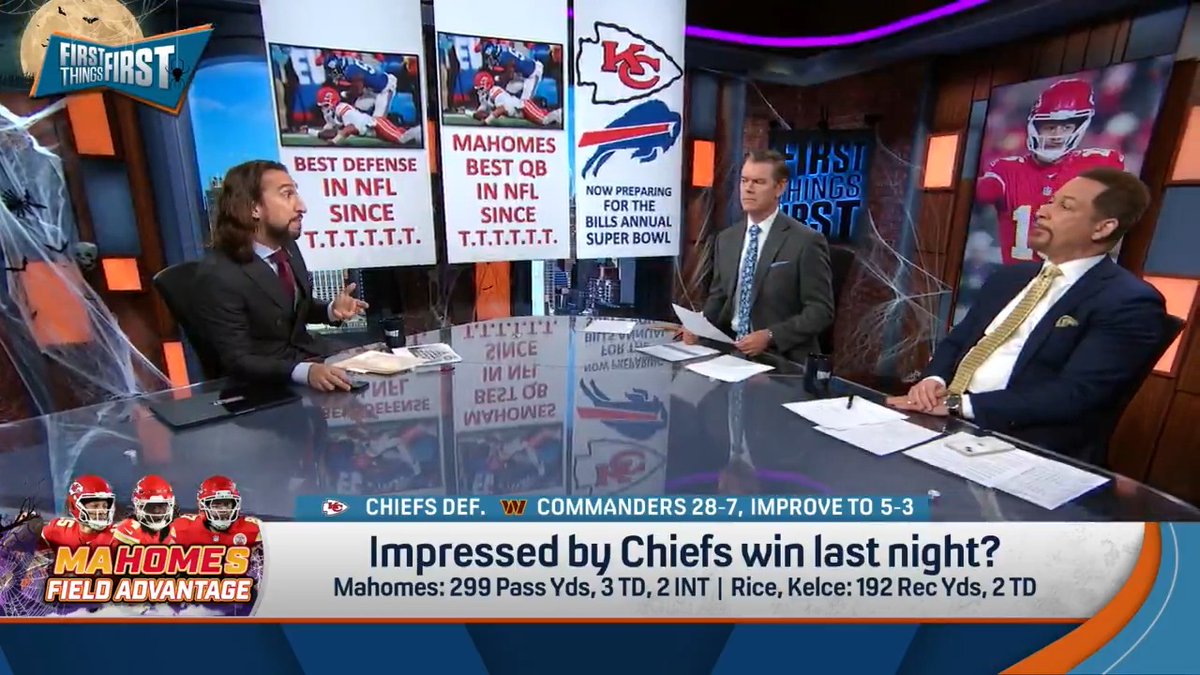For the Chiefs, it’s just a Week 9 game. But for the Bills, this Sunday is their annual Super Bowl, according to nick wright 😅