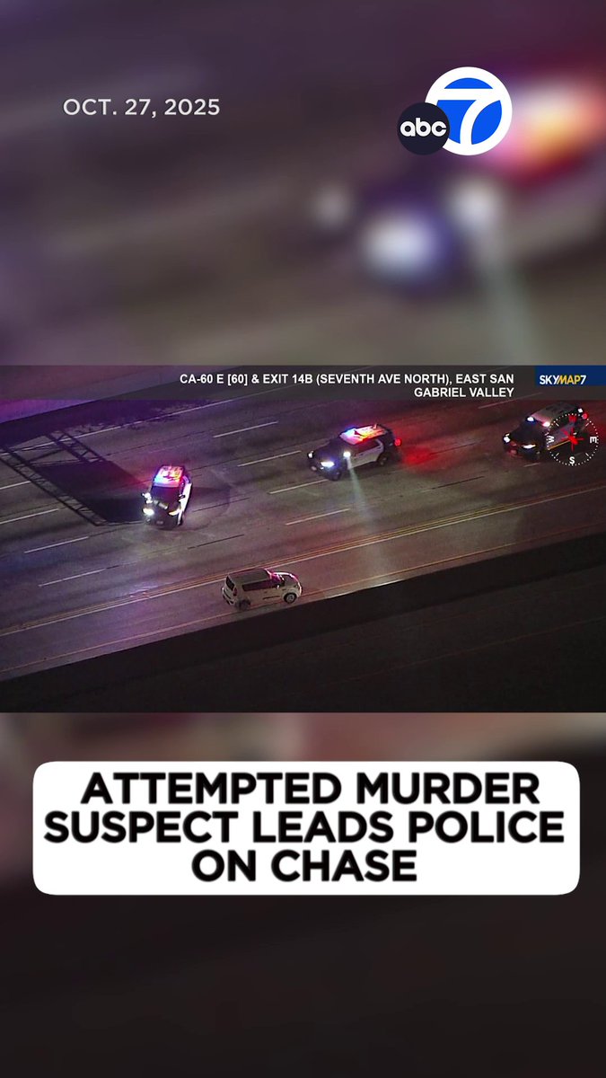 A lengthy chase with an attempted murder suspect ended with a short standoff in a residential neighborhood near Ontario on Monday night. During Monday's chase, the driver led officers through the San Fernando Valley and past Dodger Stadium during Game 3 of the World Series before the chase continued into the San Gabriel Valley.