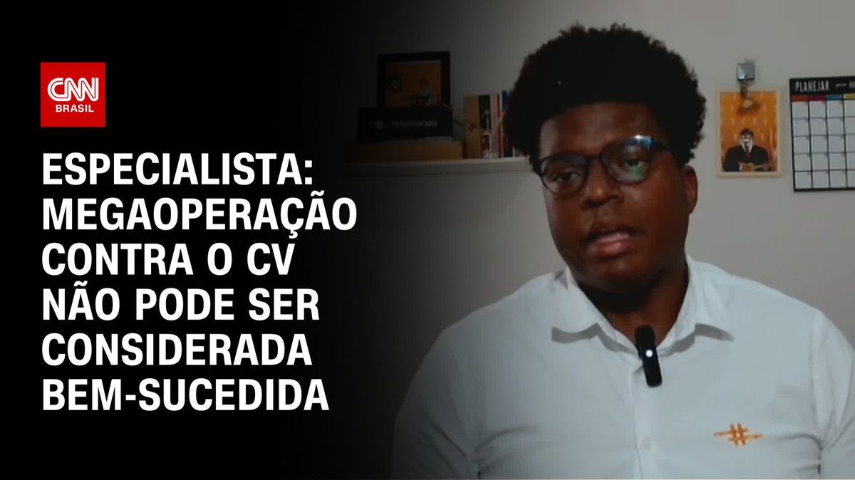 Especialista: Megaoperação contra o CV não pode ser considerada bem-sucedida; assista #CNN360º