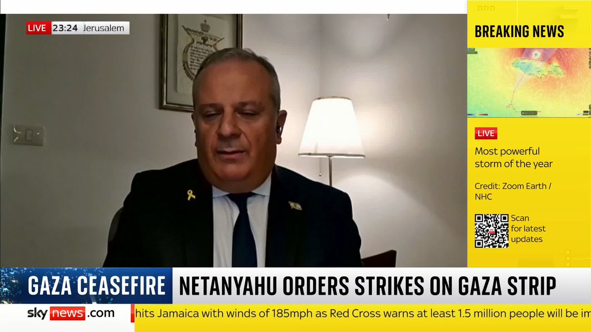 Blasts have been reported in Gaza after Israel's prime minister Benjamin Netanyahu ordered his military to carry out "powerful" air strikes. Sky's Barbara Serra challenges Israeli government spokesperson David Mencer on whether this is the end of the ceasefire