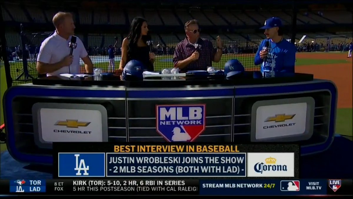 Justin Wrobleski came in and pitched during the 6th and 7th innings yesterday, then switched into rally mode 😅 The Los Angeles Dodgers reliever talks about his outfit changes during the wildest game he's ever been a part of. #WorldSeries | MLB Network + Corona USA