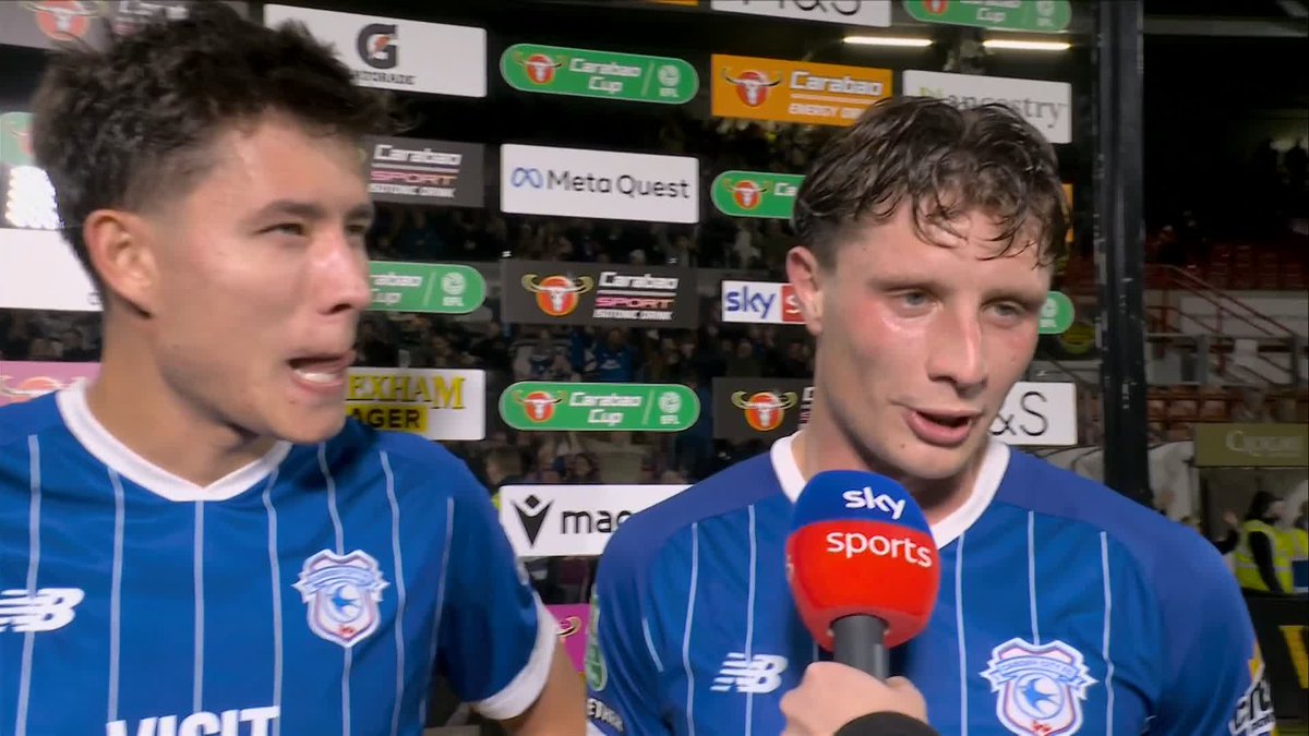 "You can see the fans behind us and how much it means to them!" 😍 Rubin Colwill and Will Fish react to a HUGE night for Cardiff City 🏴