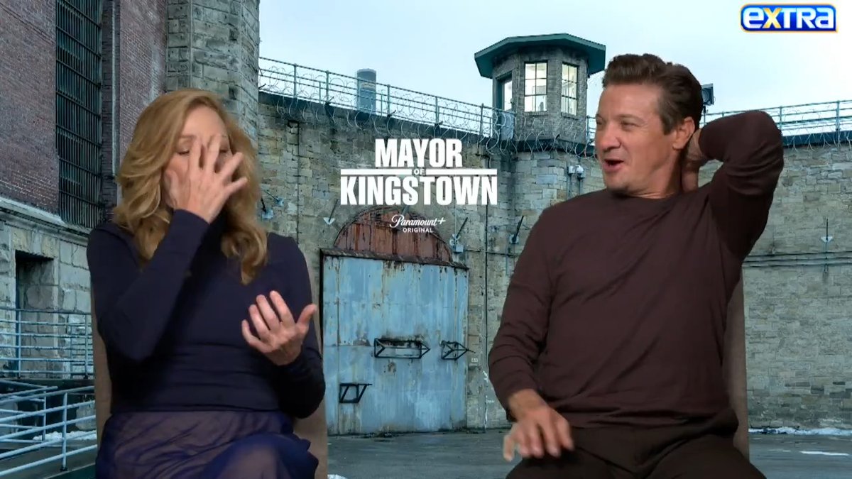 Edie Falco dishes on joining "Mayor of Kingstown" for Season 4... and face-planting on set her first day! 😅 Full interview 🔗: