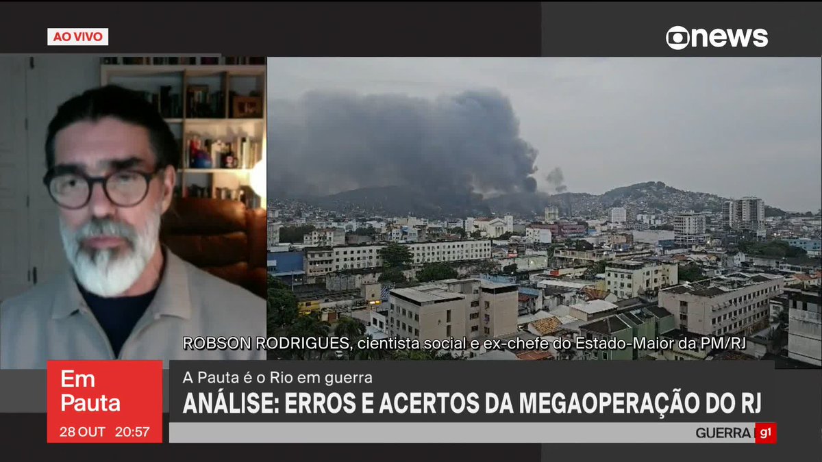 “Qualquer resultado que for apresentado não vale a morte das pessoas, de inocentes e policiais. (...) Evidentemente, a gente já parte do pressuposto que a operação foi um fracasso. (...) Há uma discussão que não vai levar a nada, e a gente torce que essas diferenças sejam superadas em nome da população, que sofre. (...) É preciso repensar a forma. Tem que se combater, mas a que preço se combate esse tipo de criminalidade? (...) É importante que refaçam essas ações e planejem de uma forma melhor, com integração. (...) A população merece ao menos um plano mais coerente”, diz o cientista social Robson Rodrigues, ex-chefe do Estado-Maior da Polícia Militar do Rio de Janeiro. ➡ Assista ao #EmPauta: #GloboNews