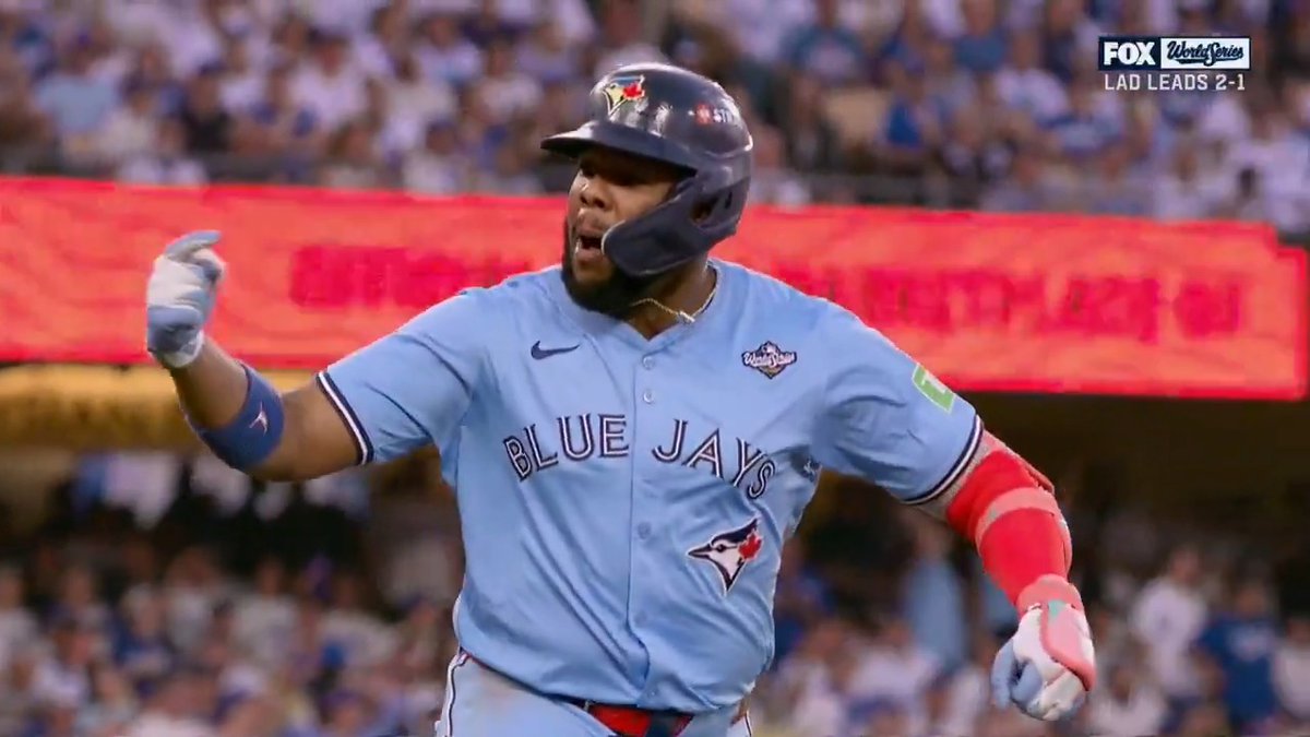 Vladimir Guerrero Jr.'s first career #WorldSeries home run! 💪