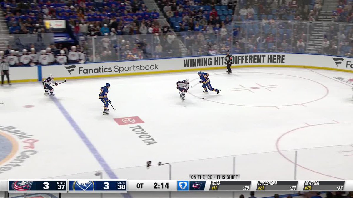 MILES WOOD 🪵 The Columbus Blue Jackets take it in Energizer overtime!