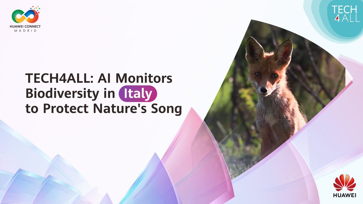In Italy, TECH4ALL is utilizing acoustic monitoring & machine learning to identify species, track animal populations, and guide biodiversity conservation, supporting efforts to protect its natural ecosystems. Stay tuned for more TECH4ALL initiatives at HUAWEI CONNECT EUROPE 2025.