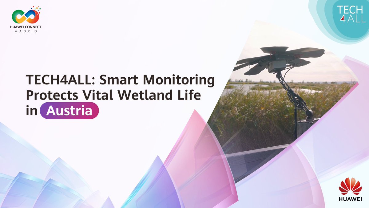 At the heart of Austria's wetlands, TECH4ALL's initiative is helping protect biodiversity by combining sensors, connectivity, and AI in an effort to ensure the long-term survival of different species. Stay tuned for more TECH4ALL initiatives at HUAWEI CONNECT EUROPE 2025.