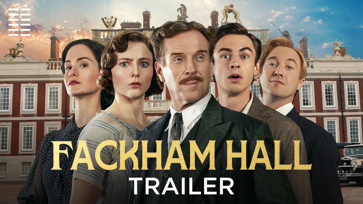 First trailer for ‘FACKHAM HALL’, starring Damian Lewis, Thomasin McKenzie and Katherine Waterston. Described as a spoof movie that is a mix of ‘Downton Abbey’ and ‘Airplane!’ In theaters on December 5.