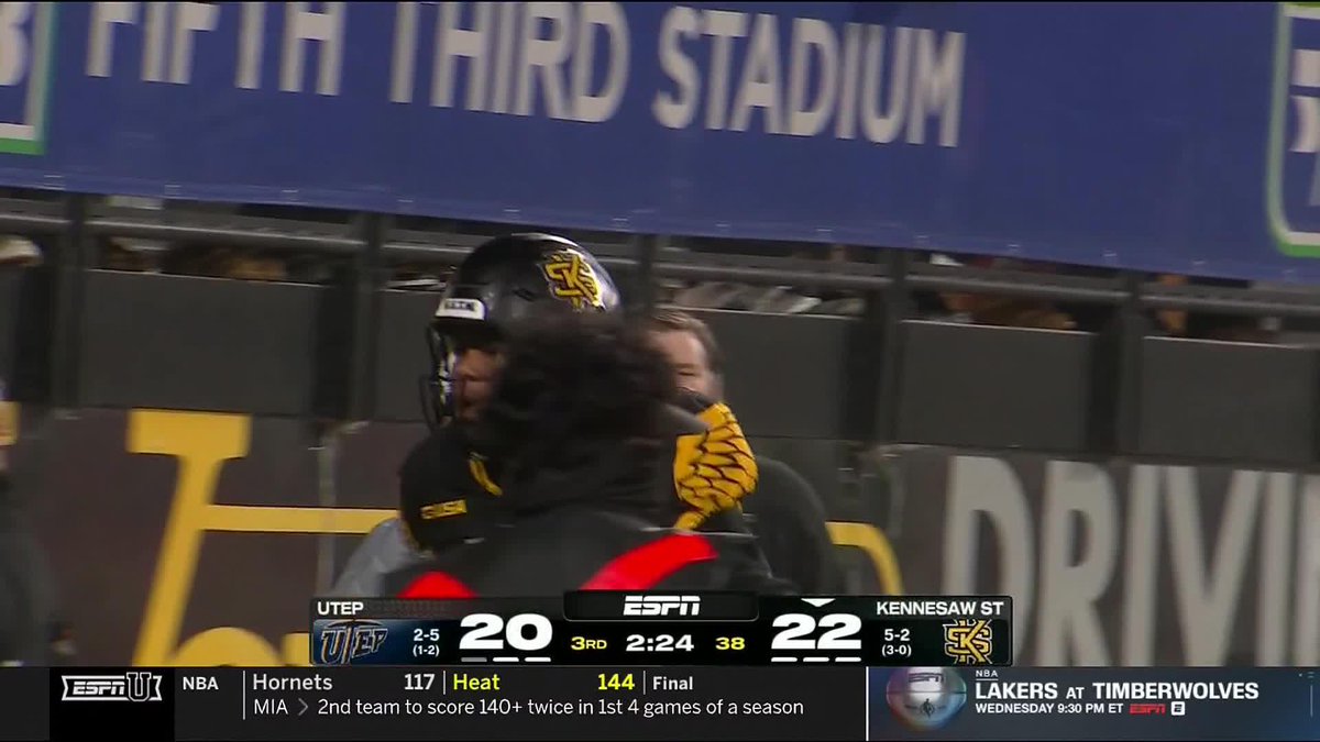 Touchdown celly for Amari Odom ² 🕺🪩 📺 ESPNU Kennesaw State Football | #WeekdayCUSA | #NoLimitsOnUs