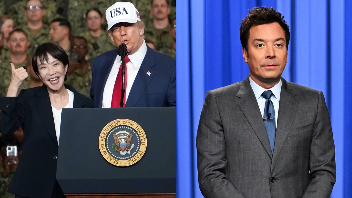 President Trump was in Tokyo today, where he attended a meeting and ate lunch with the new Prime Minister of Japan. She said it was her first time seeing someone dip their sushi in ketchup 😭 #FallonTonight