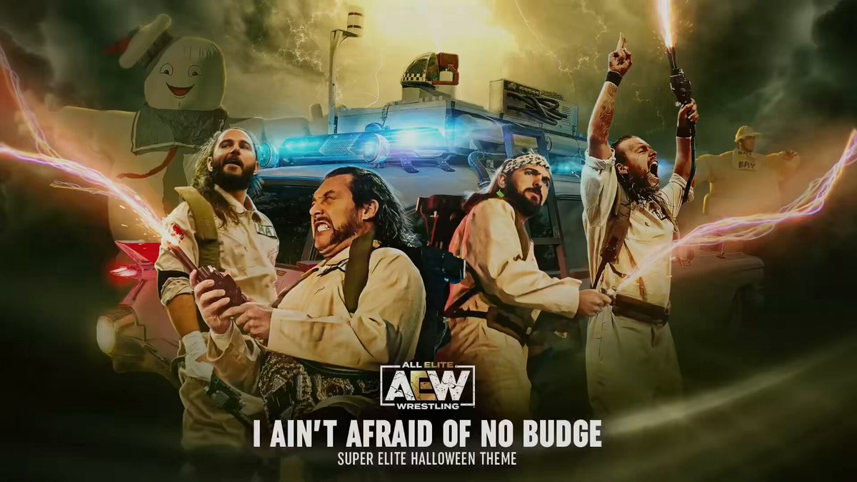 Tomorrow is FRIGHT NIGHT #AEWDynamite! The short but rich history of AEW and Halloween have given so many fun moments! Here’s one for the memories, a remaster of ELITE/Dark Order feud theme known as I AIN’T AFRAID OF NO BUDGE by RUKUS!