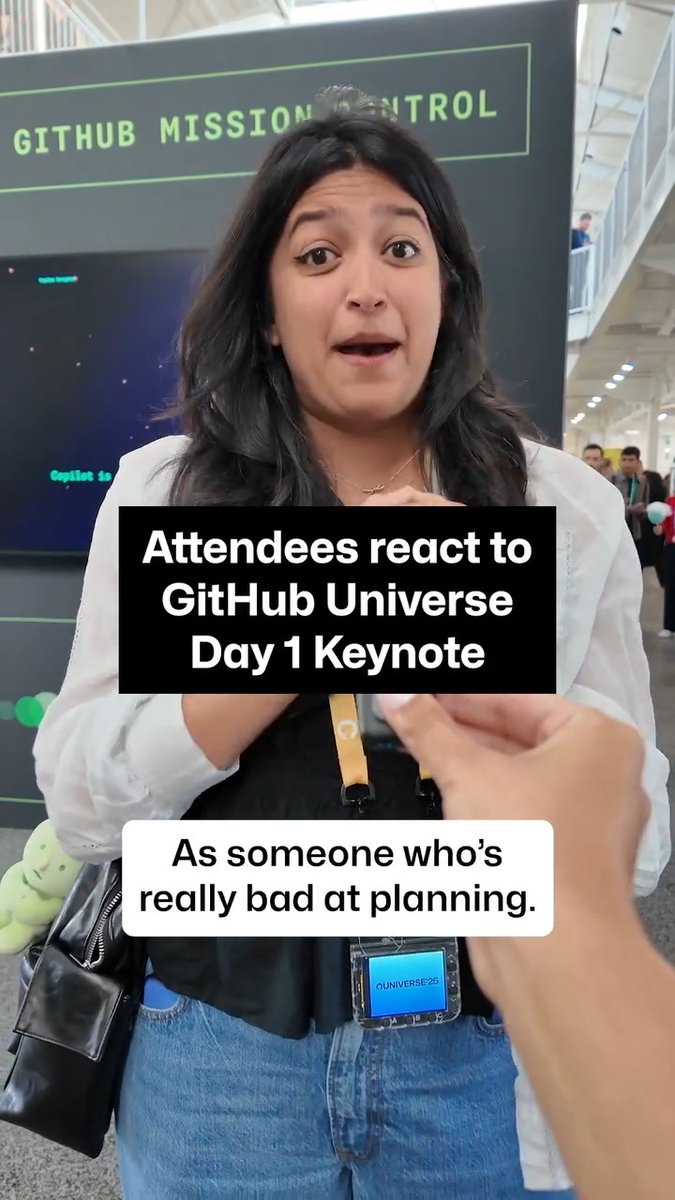 Which #GitHubUniverse ship are you most excited to try out? 🚀 We chatted with ˗ˏˋmewtru´ˎ˗ Rita Iglesias Wes Bos Tom Shaw bdougie on the internet Jason Lengstorf after the day 1 keynote to hear their thoughts.
