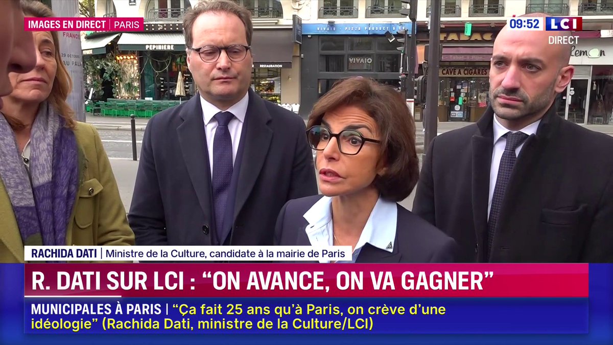 🗣️ "Paris, ça fait 25 ans qu'on crève d'une idéologie. Mme. Hidalgo et M. Grégoire refusent la vidéoprotection sur l'ensemble de Paris. On est à un niveau inédit de délinquance." 🔴 Rachida Dati (Rachida Dati ن)