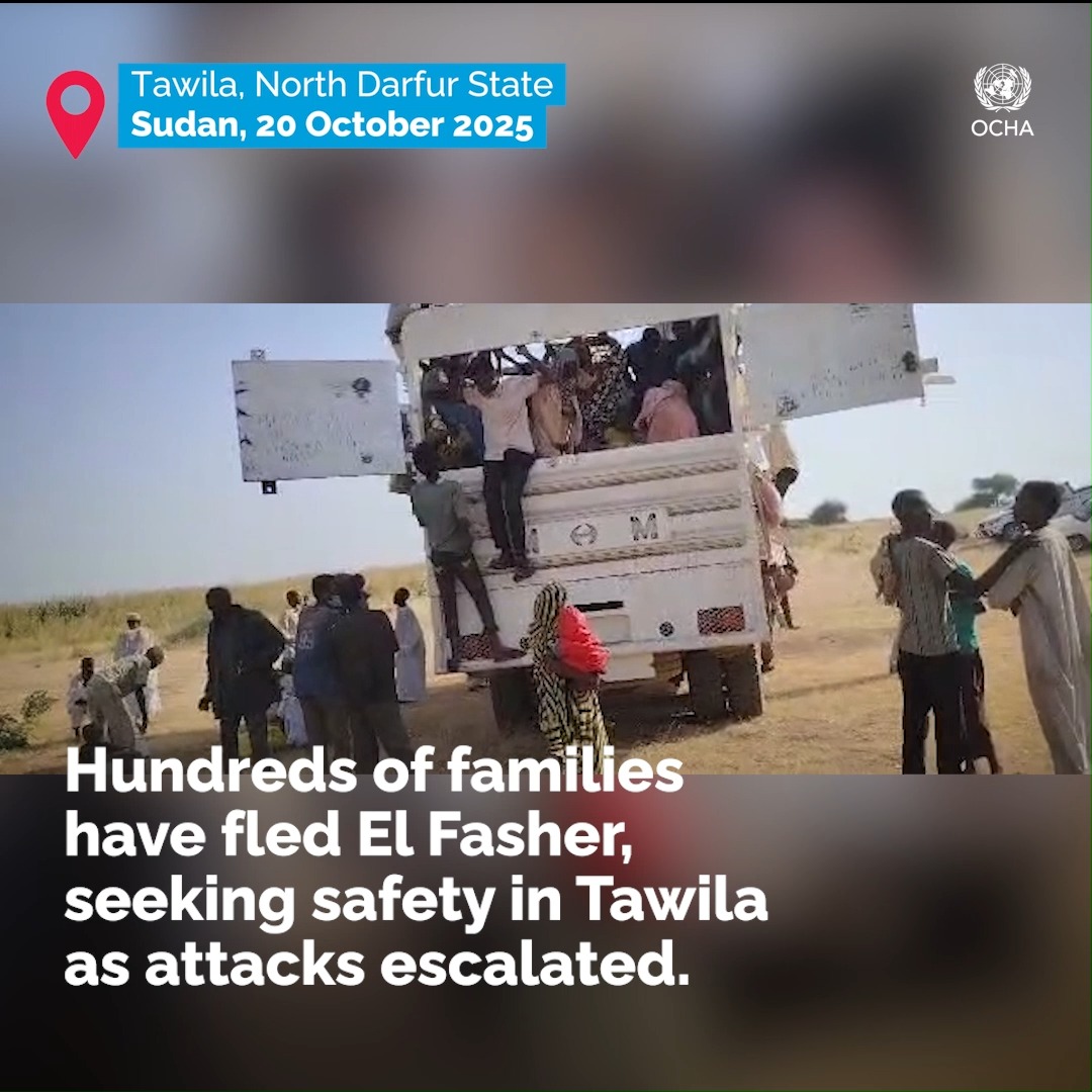 Thousands of people have fled El Fasher, #Sudan, seeking safety from relentless attacks. Many arrived in Tawila, dehydrated, injured and traumatized. The UN and aid organizations are providing life-saving support. But the violence must stop❗ 🚨 We need a ceasefire now.