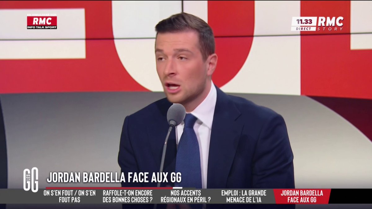 🗣️ Jordan Bardella refuse de répondre à Alain Marschall: "Mais vous vous présentez comme Premier ministre ou président ?" 🗣️ Jordan Bardella : "Arrêtez la popol. Je vais me prendre un café et je reviens dans 5 minutes." #GGRMC