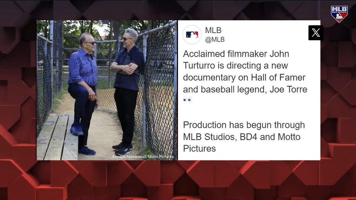 MLB Studios, BD4 and Motto Pictures have teamed up with actor + director John Turturro for an upcoming documentary on Joe Torre! The four-time World Series champion manager joined us on MLB Tonight to discuss his legendary career and the upcoming film.