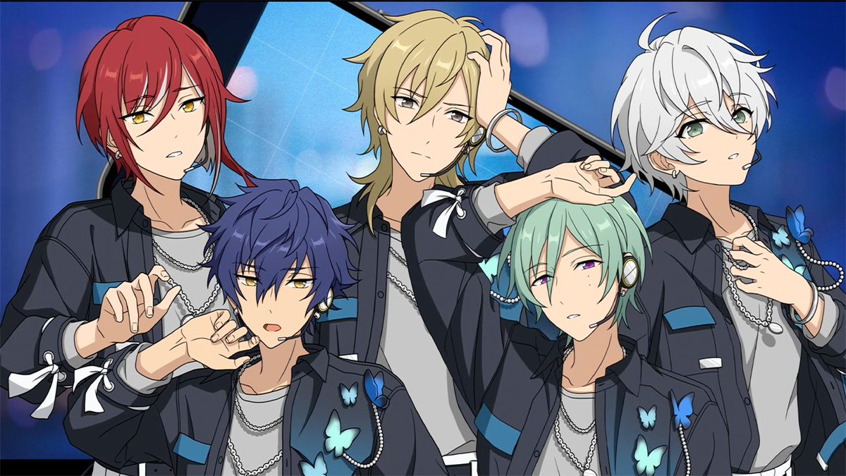 (8/15)【お知らせ】 ╭━━━━━━━━━━━━━╮ SELECTION 10 UNIT SONG ╰━━ｖ━━━━━━━━━━╯ ┏━━ 💙🦋【𝟘𝟟】🌃🔴 それは残像の消失点 ━━┛ シャッフルユニットメンバーを先行発表！📢 #あんスタ