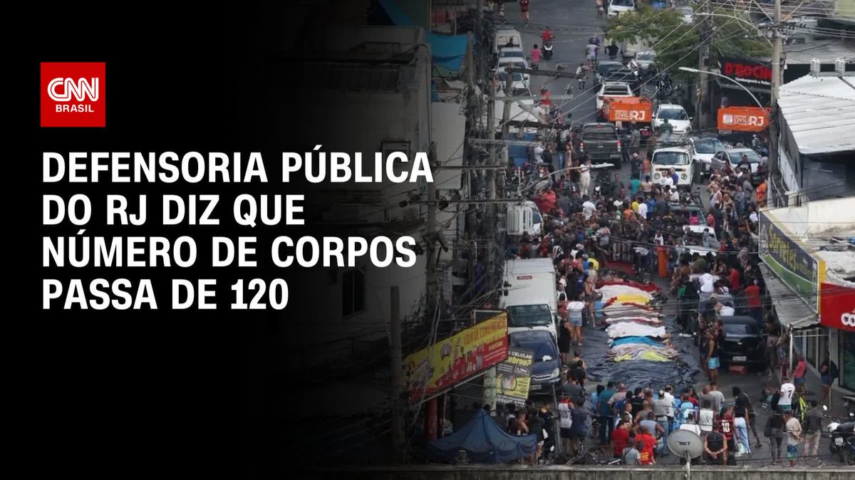 Por Tainá Falcão: Defensoria Pública do RJ confirma 132 mortos; assista #LiveCNNBrasil