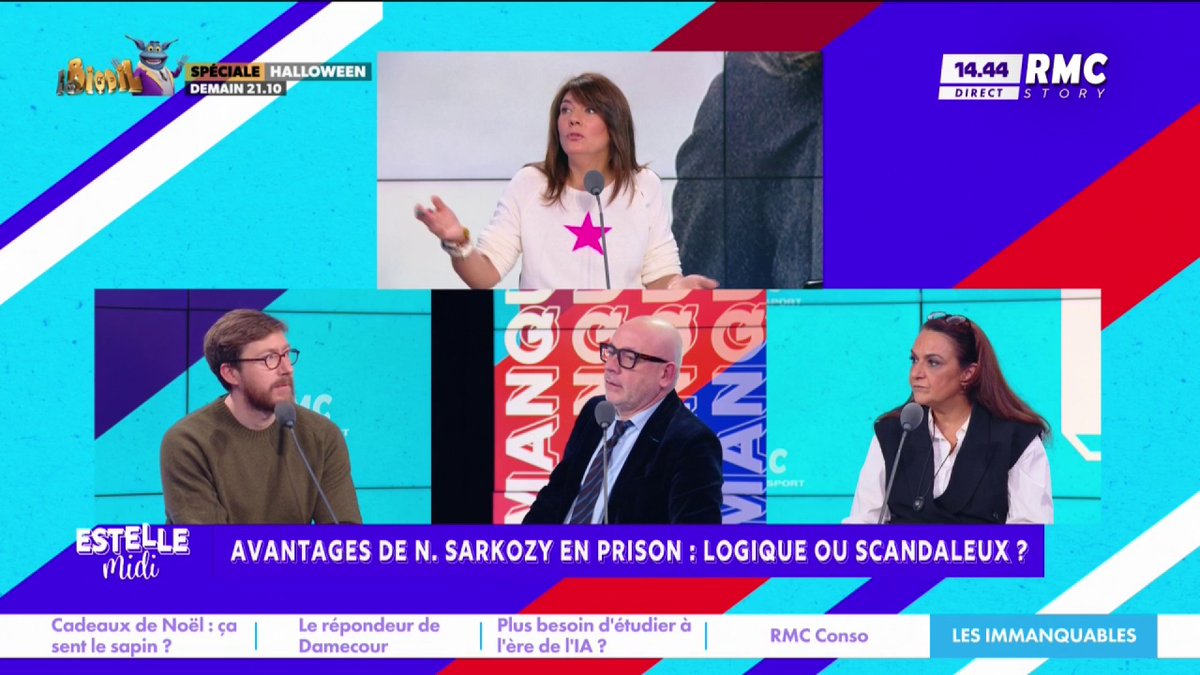 👮♂️ Sarkozy en prison 🎙️ frédéric hermel🇫🇷 : "Il y a des détenus qui hurlent nuit et jour et qui l'insultent ! Il est dans une cellule comme les autres" 🎙️ Yael Mellul 🇫🇷 : "C'est le quotidien de tous les détenus ! Non pas comme les autres ! Eux sont à plusieurs !" #EstelleMidi