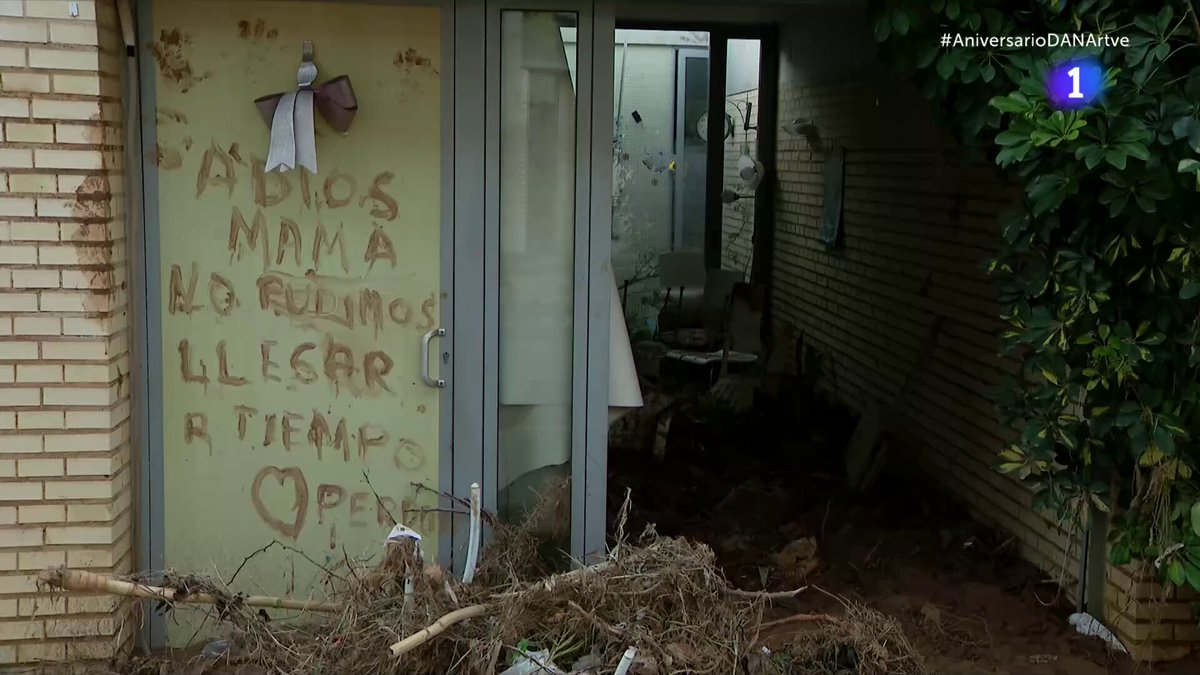 La dana dejó imágenes imposibles de olvidar Entre ellas, una que nos sobrecogió, un mensaje escrito en barro que decía: "Adiós mamá, no pudimos llegar a tiempo, perdón" #AniversarioDANArtve
