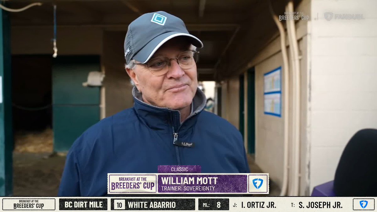 Bill Mott gives an update on Sovereignty who will scratch from the Classic.