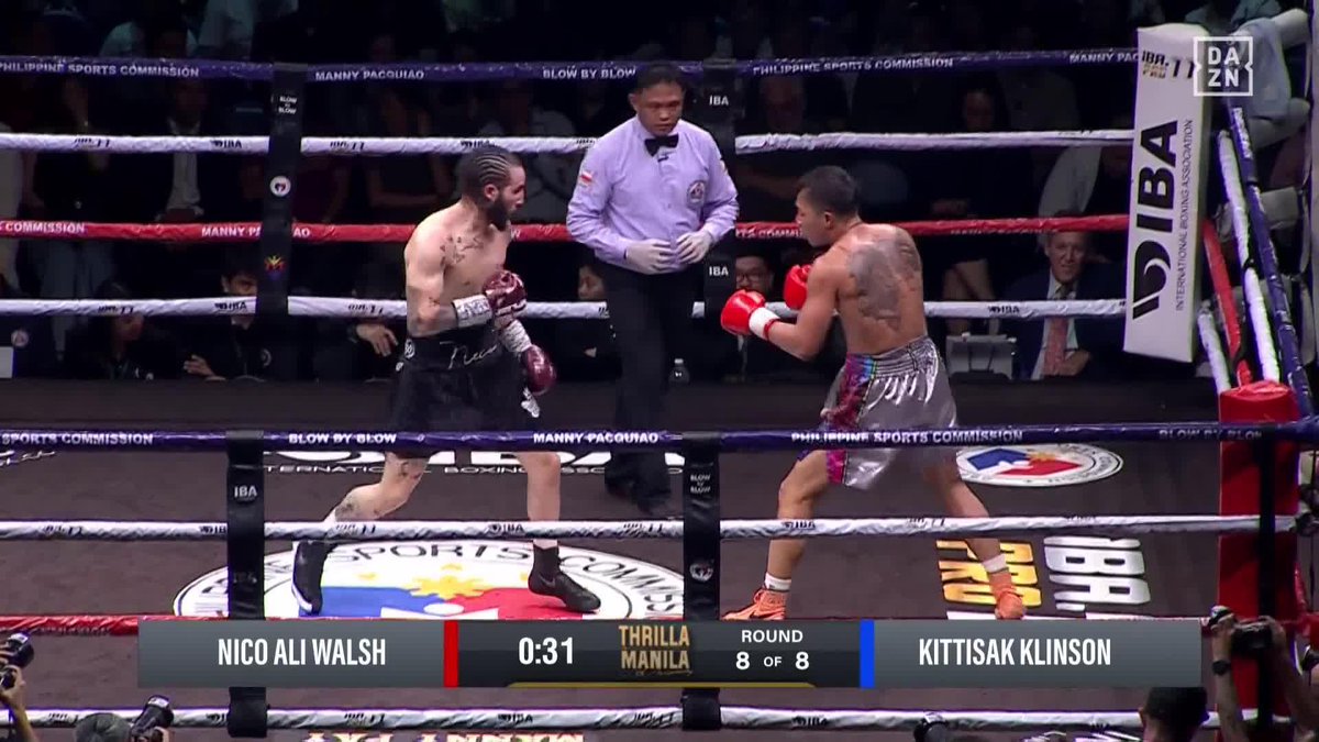Nico Ali Walsh pulled out the "Ali Shuffle" in homage to his grandfather Muhammad Ali 🐐 #IBAPro11 | LIVE NOW | Watch for FREE on DAZN in select territories ▪️