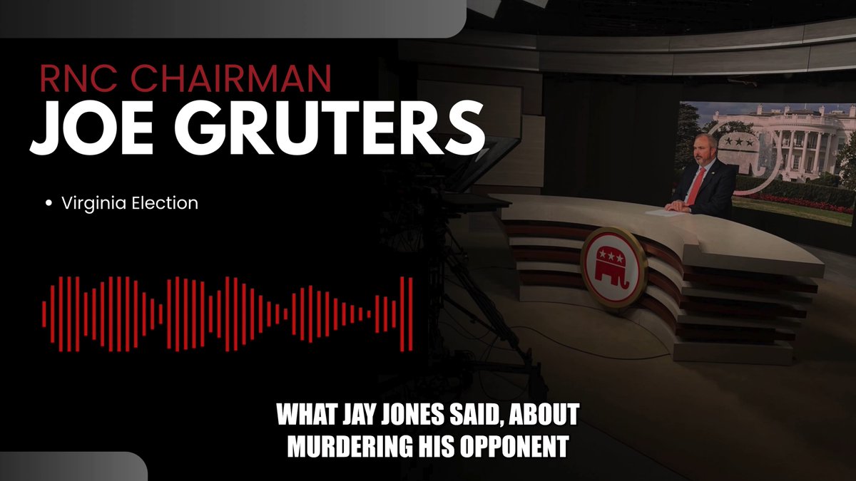 RNC Chairman Joe Gruters slams Spanberger and Virginia Democrats for their support of Jay Jones. "What Jay Jones said, about murdering his opponent, is disqualifying... what's even more disgusting is the fact that Spanberger and the other members of the ticket have embraced him.”