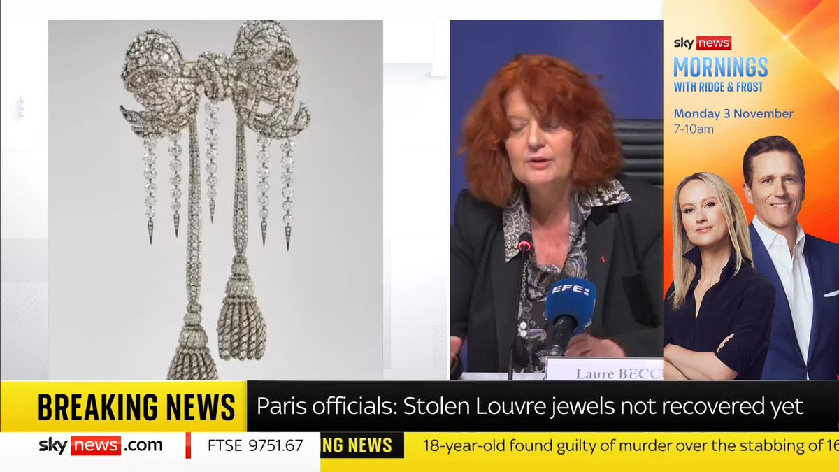 "There is no evidence that the thieves benefited from insider help" Officials for the Louvre investigation update the public on their findings. 📺 Sky 501, Virgin 602, Freeview 233 and YouTube