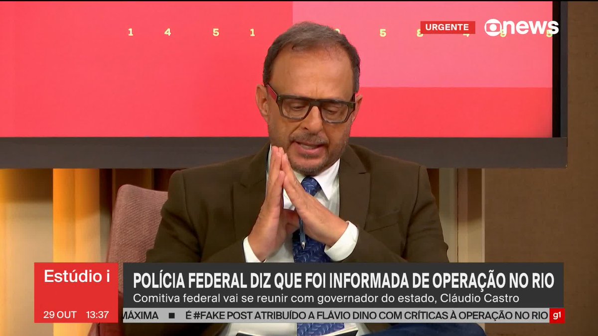 Octavio Guedes conversou com Andrei Rodrigues, diretor-geral da Polícia Federal, que foi informada de operação no Rio. ➡ Assista à #GloboNews: #Estudioi