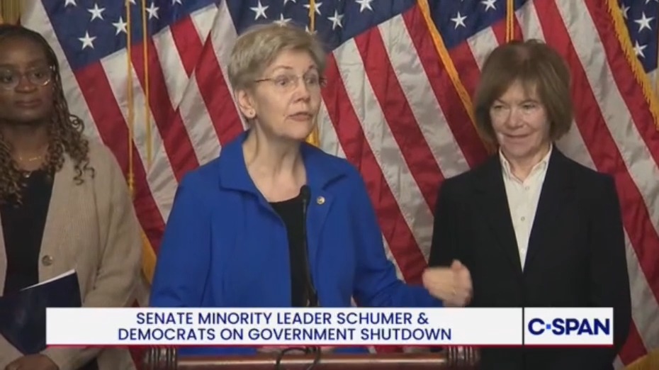 Sen. Warren: We are here trying to protect access to healthcare for 15 million Americans, we are here to try to keep our health care system at least a little bit affordable for millions more people. And where are Donald Trump and the Republicans? They would rather shut down the government than have to address this health care crisis