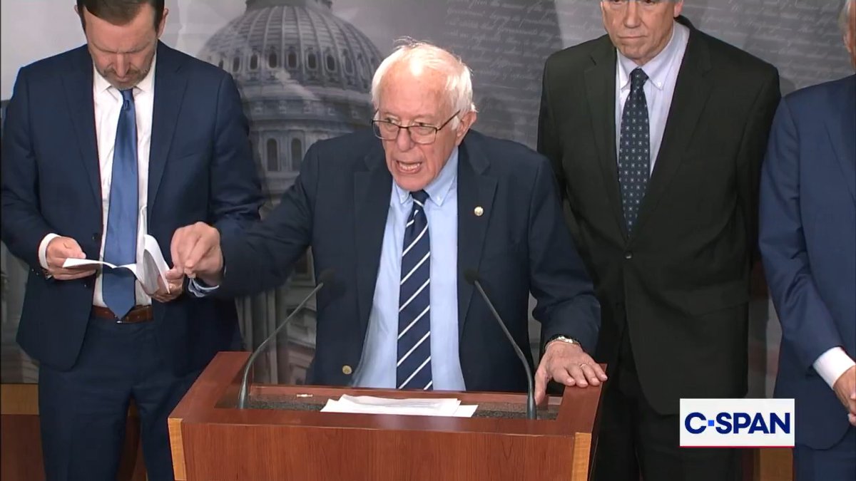 .Sen. Bernie Sanders on SNAP benefit cuts: "We are here today to send a very loud and clear message to President Trump. Obey the law...do what Congress mandated you do. Do not let children in America and their parents and grandchildren go hungry."