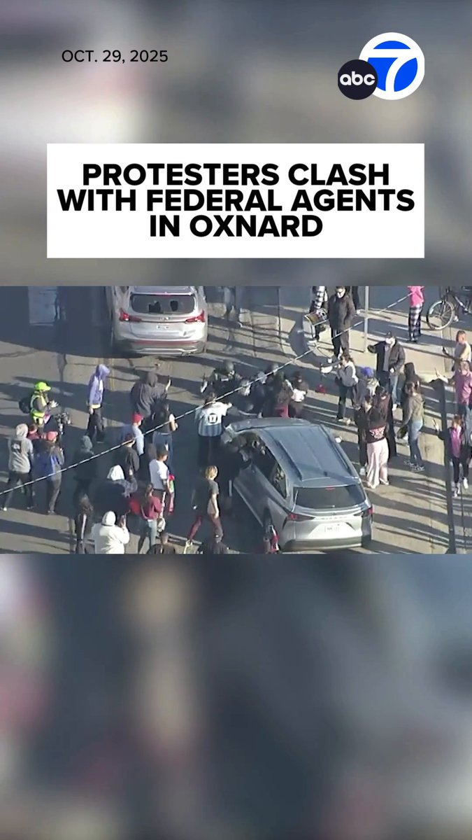 Federal agents carrying out an immigration enforcement operation in Oxnard Wednesday morning clashed with protesters. "It's awful. Oxnard... we have immigrants all around," said Estefany Nunez. "It's always been a city people travel to work the fields... These are people who pay taxes... They're targeting the places where they take their kids to school... it's ridiculous."