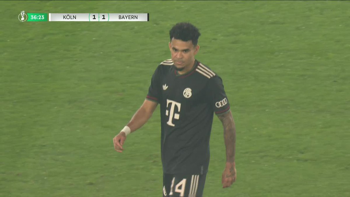 🇨🇴 GOOOL de Luis Díaz. El colombiano marcó el 1-1 de #BayernMunich en su visita a #Colonia, al 36’ por la DFB-Pokal